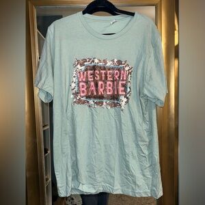 Bella Canvas Light Blue "Western Barbie" Graphic Tee